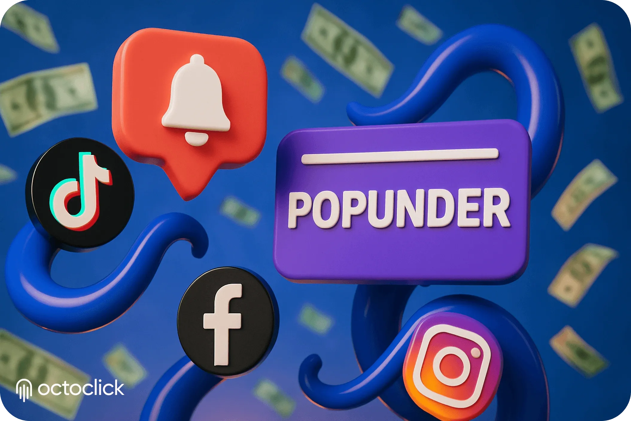 Popunder на фоне денежных купюр